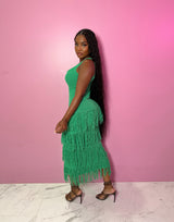 Green Fringe Dress