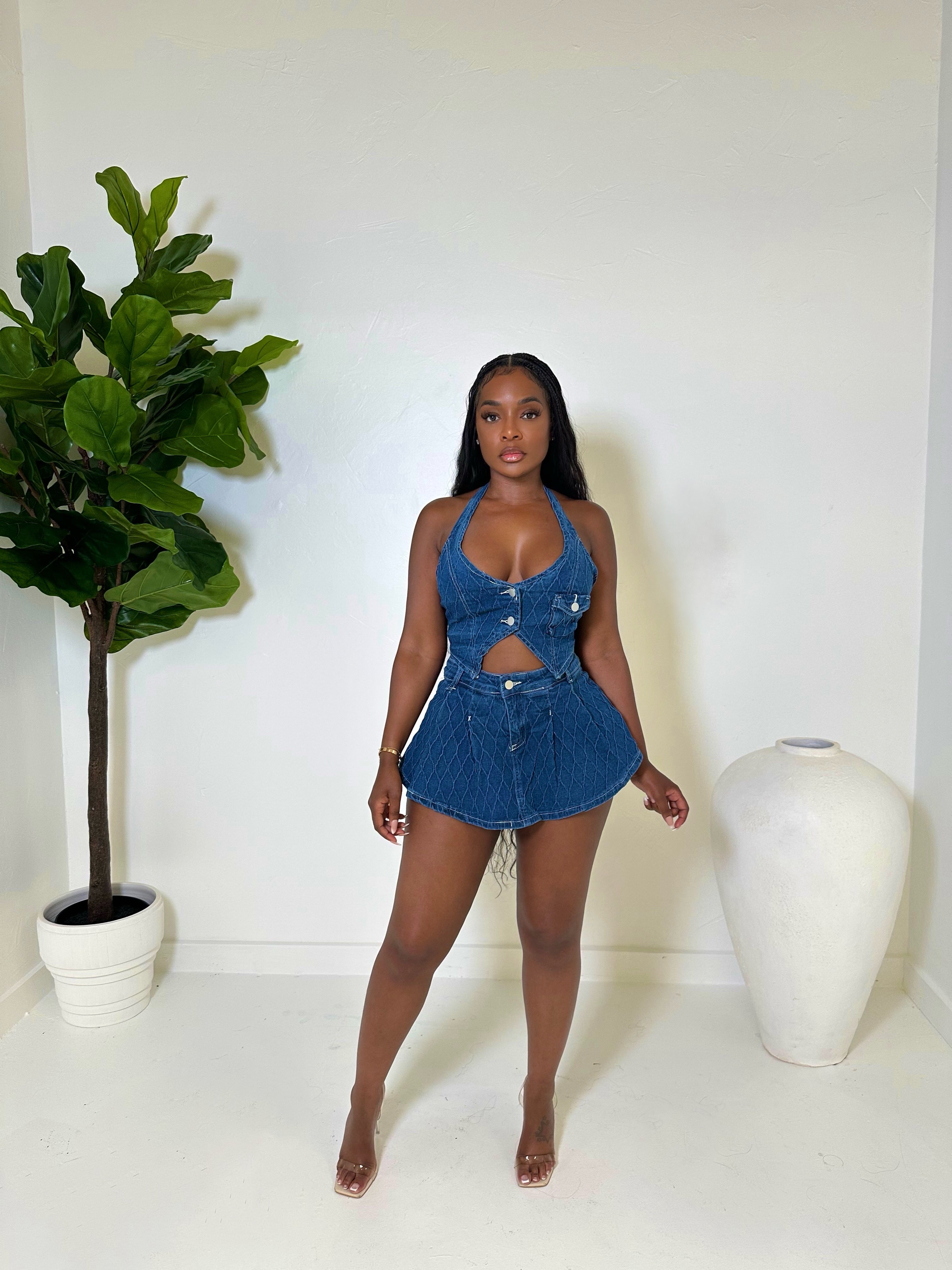 Denim Skort Set