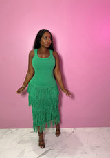 Green Fringe Dress