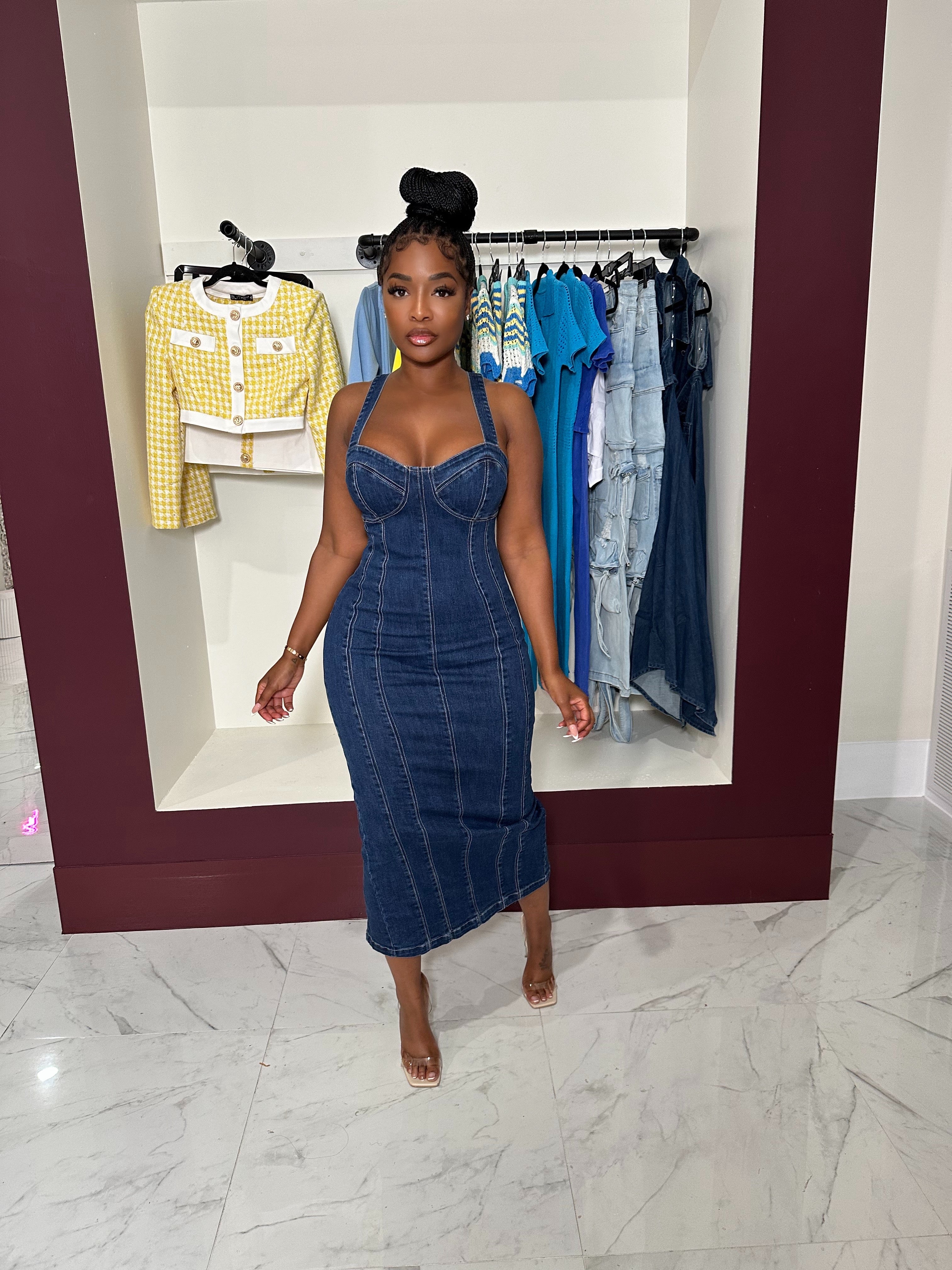 My-My An off shoulder Denim dress is sure to make you look like a  Fashionista and it goes beyond reasons and seasons MyMy MyMyCollection  Dresses Clothing Fashion Denim DenimDress Casual Style WomensFashion
