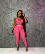 Pink Mesh Pant Set