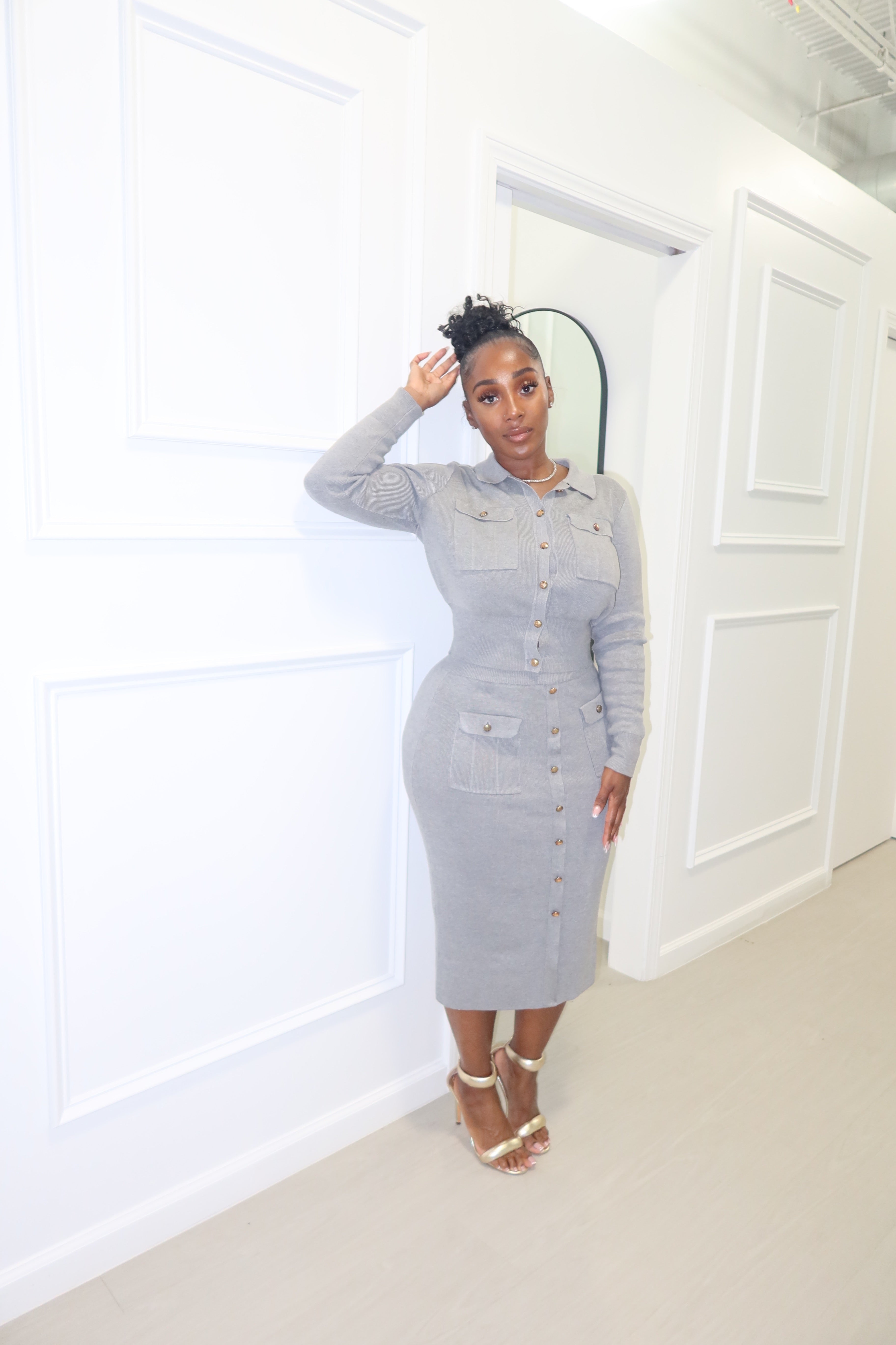 Gray Nicole skirt set