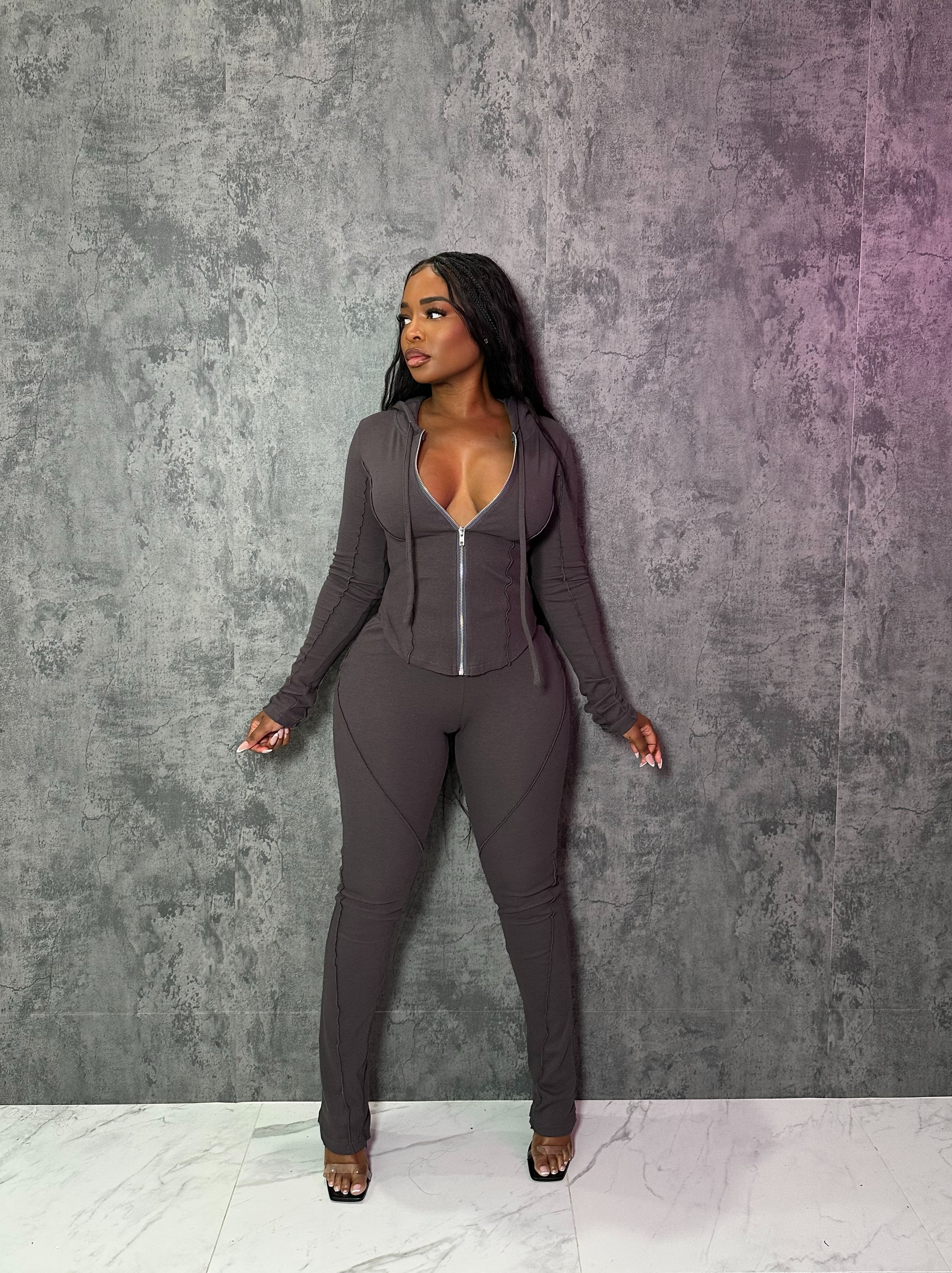 Charcoal Trim Jogger Set