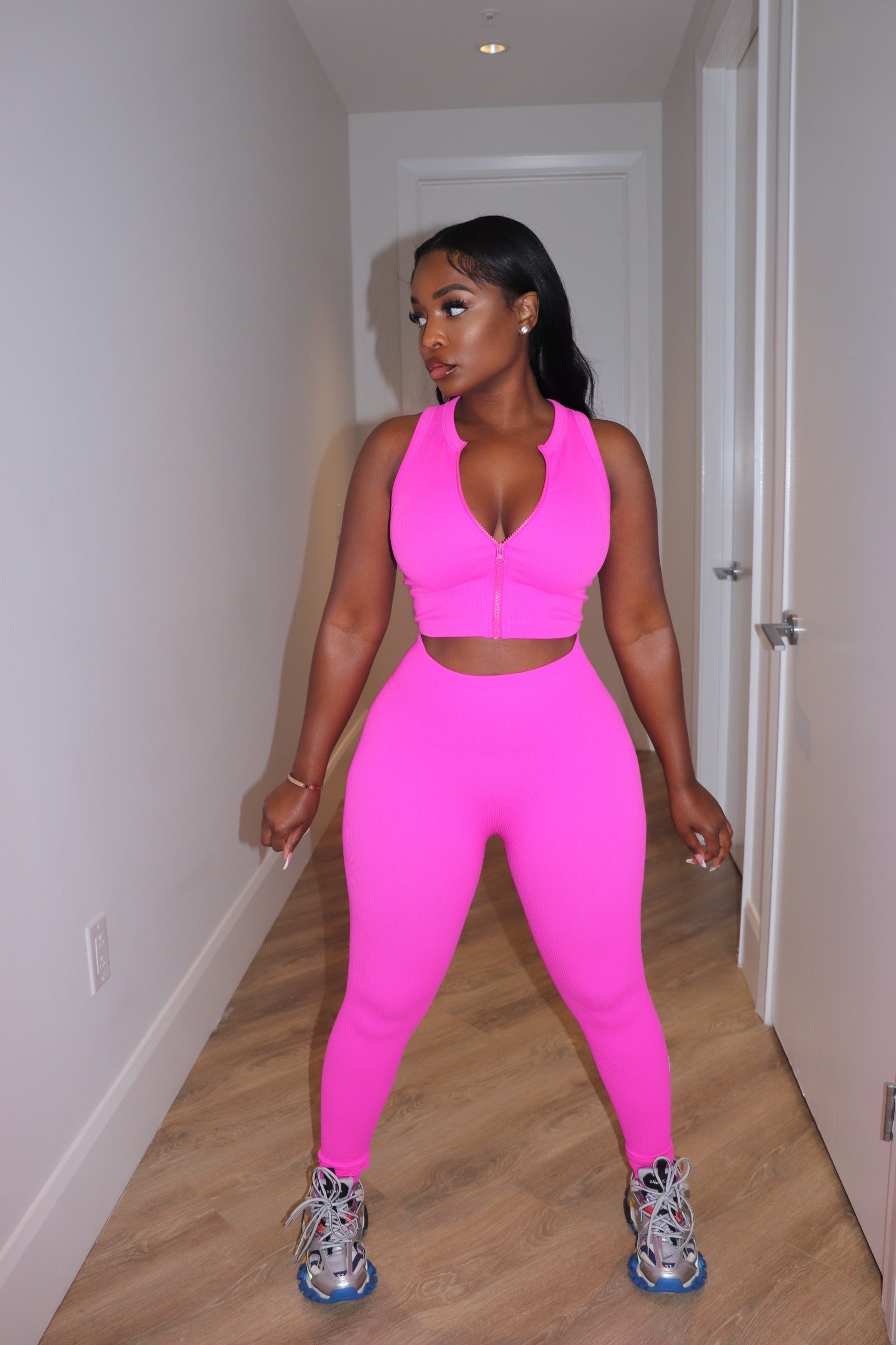 Pink zip seamless set – Shop Luxe Life Boutique