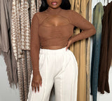 Sheer Brown Keyhole top